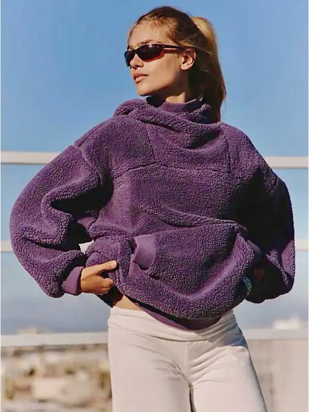 NWT Free People x FP Movement Scout It Out Fleece Pullover in Purple